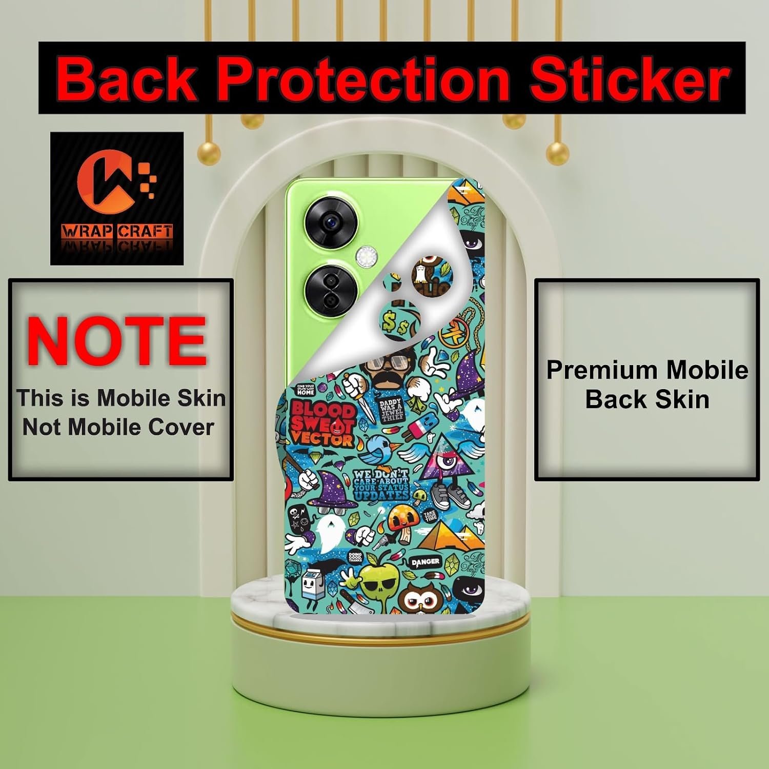 Mobile Skins Compatible with Lava Play MAX 5G Skin Not Back Cover, Camera & Back Protector Mobile Skin Wrap; Lava Play MAX 5G-DP-15
