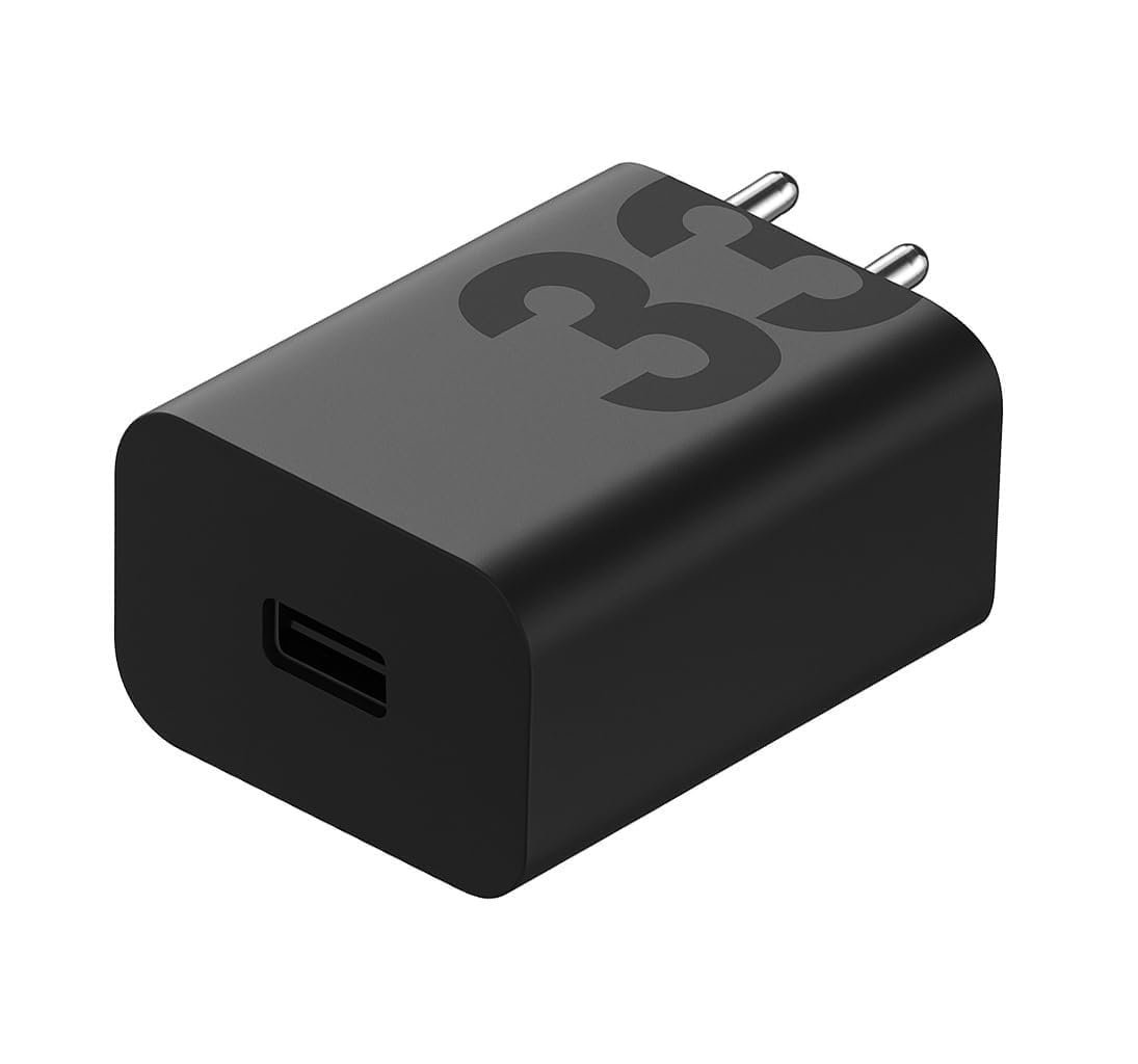 33W Fast Charger for Lava Blaze 5G Original QC Adapter Type C 3.0A High Speed Fast Turbo SuperVooc QC 3.0 Smart SinglePort with 1m Type-C Charging & Sync Cable (Black, VOOC, SE.A2)