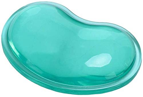 Silicone Gel Wrist Rest Cushion Heart-Shaped Translucence Ergonomic Mouse Pad Cool Hand Pillow Effectively Reduce Wrist Fatigue Pain (Green)