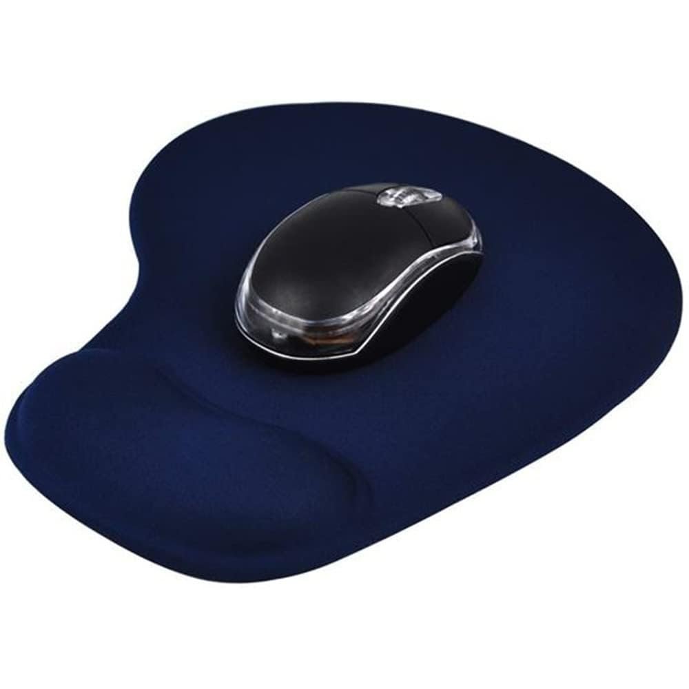 Mouse Pad, Ergonomic Mouse Pad with Comfortable Gel Wrist Rest Support and Lycra Cloth, Non-Slip PU Base for Easy Typing Pain Relief, Durable and Washable, Classic (Blue)