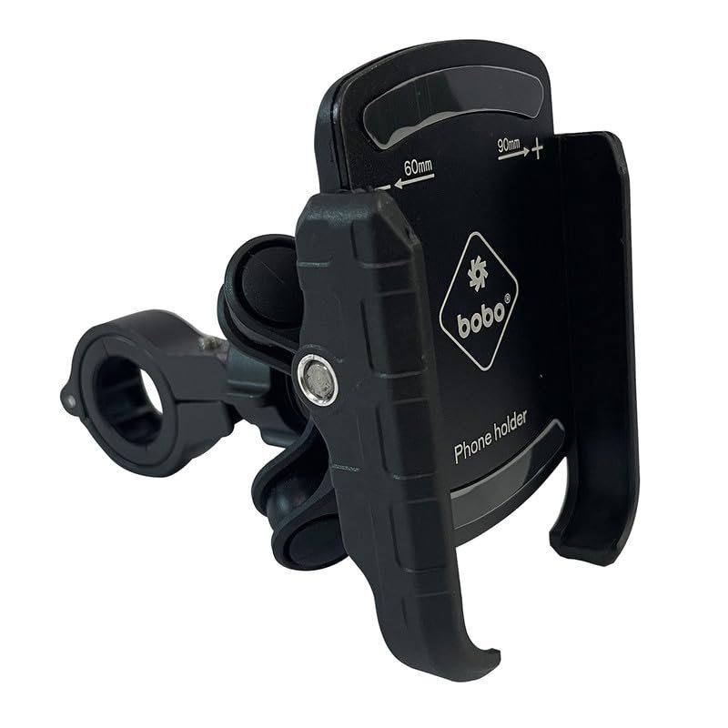 BOBO BM4 PRO Plus Jaw-Grip with PRO Plus Vibration Damper Waterproof Bike/Motorcycle/Scooter Mobile Phone Holder Mount, Ideal for Maps and GPS Navigation (Black)