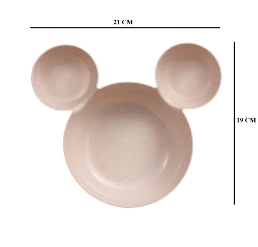 Kids Plates Set of 6 BPA-Free Plastic Snack & Meal Plates for Toddlers & Children Unbreakable, Lightweight, and Mikey Shaped Dinner Plates for Boys & Girlsr Colorful Multicolor Mikey Shaped