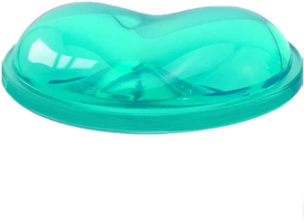 BUYFLUX Ergonomic Silicone Gel Wrist Support Mouse Pad, Clear Wristband Pad for Desktop Computer, Heart-Shaped Translucence Cool Hand Pillow Cushion, Effectively Reduce Wrist Fatigue and Pain (Green)