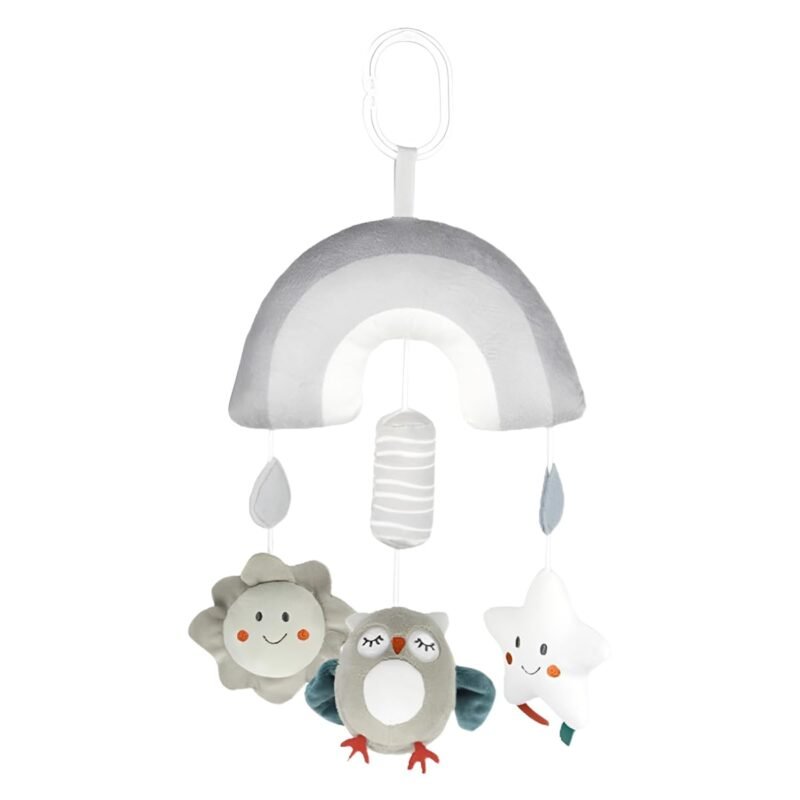 SNOWIE Soft Owl Cot Mobile for Babies 6-12 Months, Squeaky Device