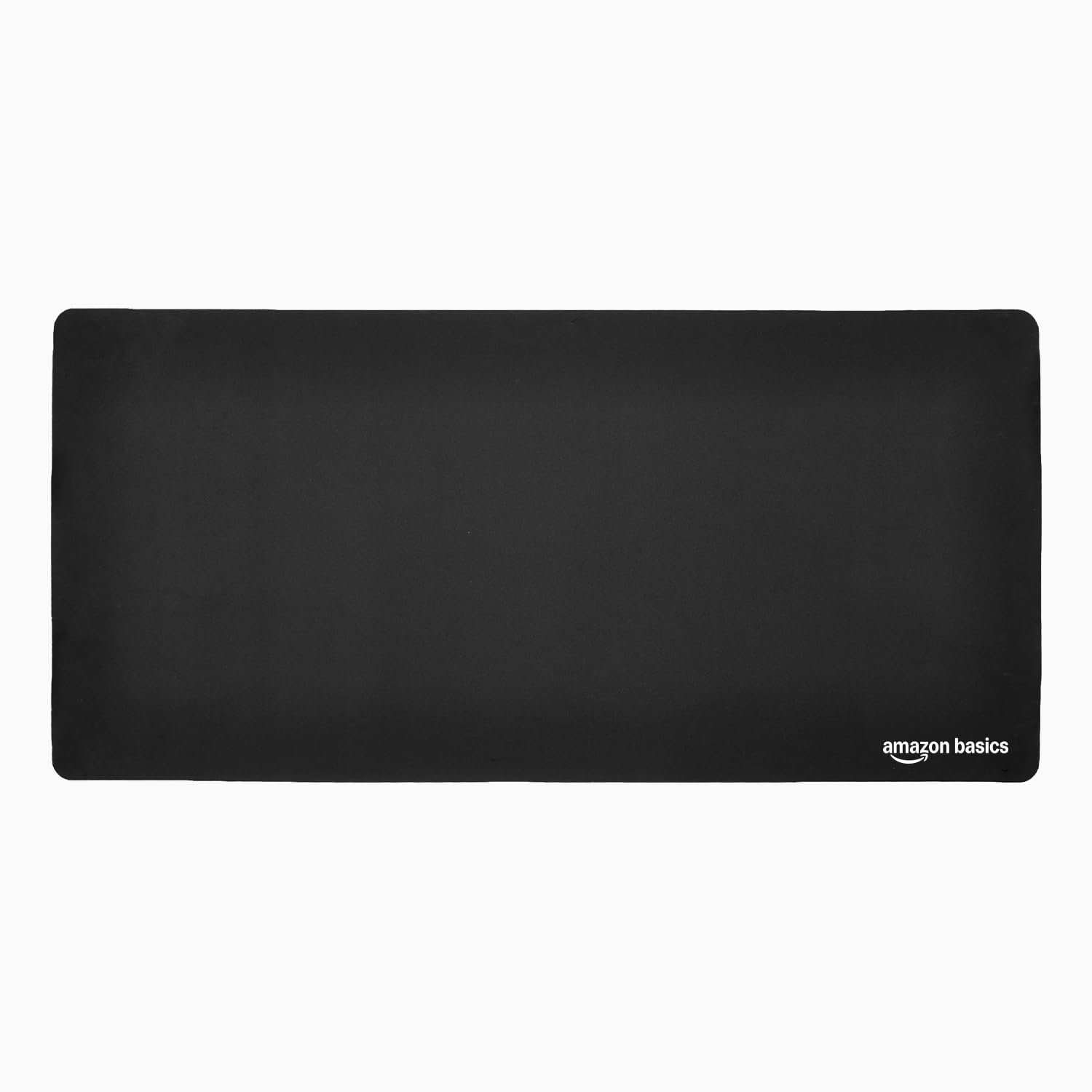 Amazon Basics Extended Rectangular Mouse Pad with Smooth Cloth Surface and Non-Slip Rubber Base, Extended Size for Gaming, Office & Home Use, 35.5 x 16.88 Inches (Large), Black