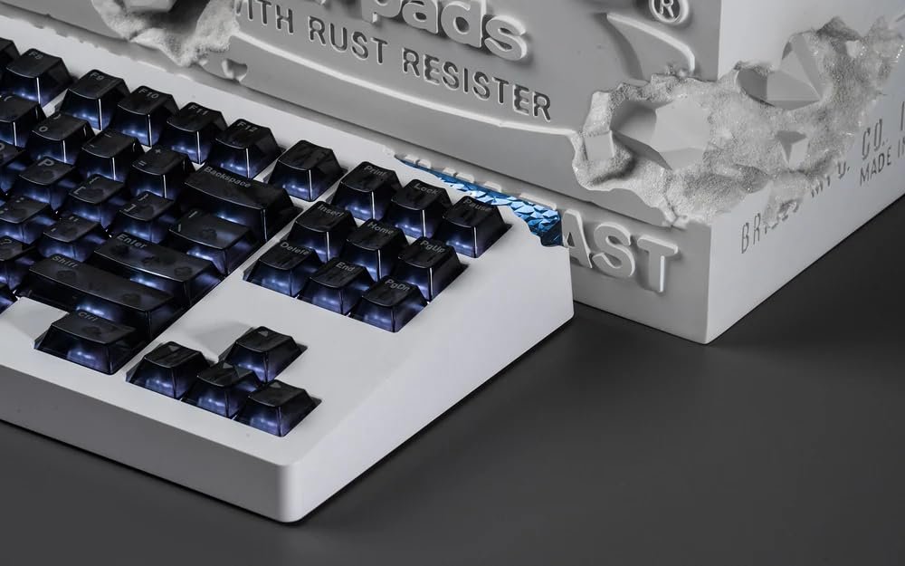 Angry miao AM Relic 80 Wireless Creamy Mechanical Gaming Keyboard, 87-Key Tri-Mode 2.4G Bluetooth, Custom Corner RGB, Hot-Swap Switch, High-End Gaming Accessories for PC & Mac - Chalk White