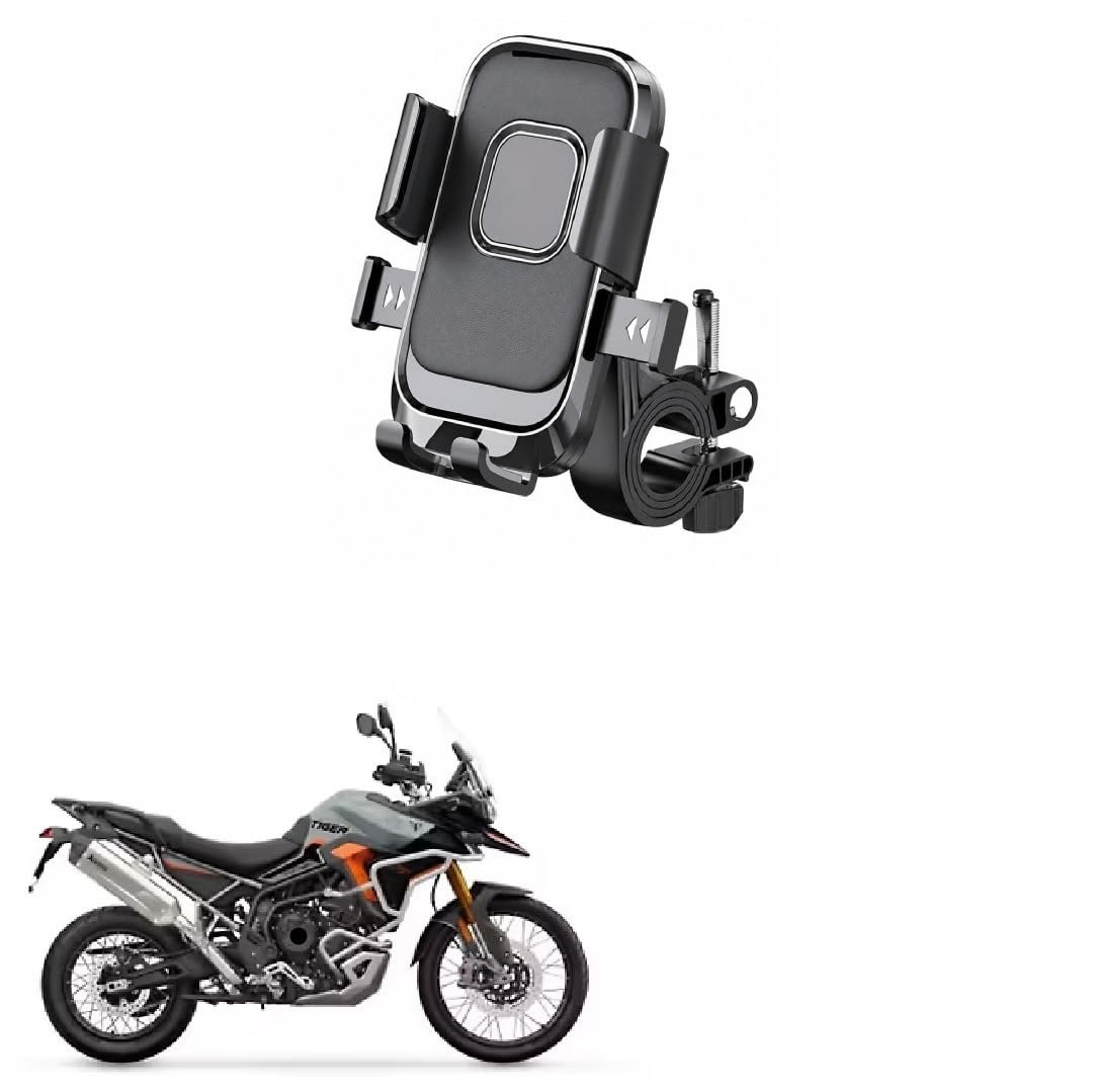 Bike Mobile Holder for Motorcycle & Scooter, One Touch Auto Lock Phone Mount, 360° Rotatable Handlebar Phone Stand, Secure Mechanical Lock, Adjustable Smartphone Holder for Tiger 900 Desert Edition