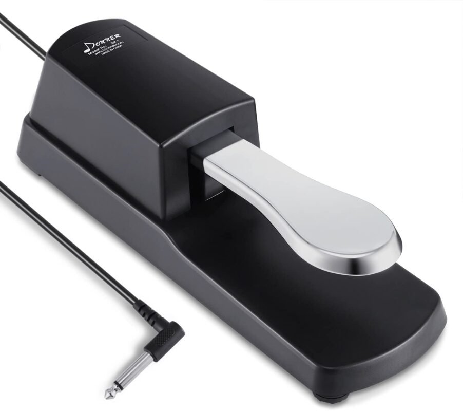 Juarez Piano Sustain Pedal, Keyboard Sustain Pedal for Digital Piano Electronic Keyboard MIDI Synthesizer, Sturdy Durable, with Polarity Switch