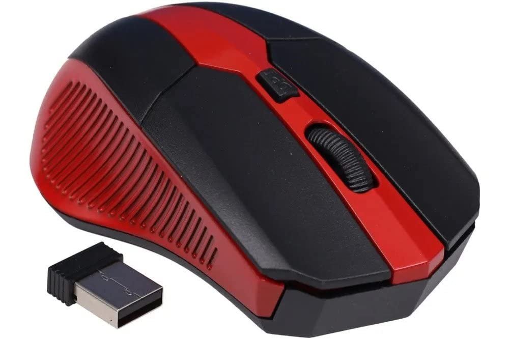 Zebion Glider Candy Wireless Mouse Black&Red, Smooth Gliding, 4G Wireless Technology, Range Upto 10 Meters, Pack of 100