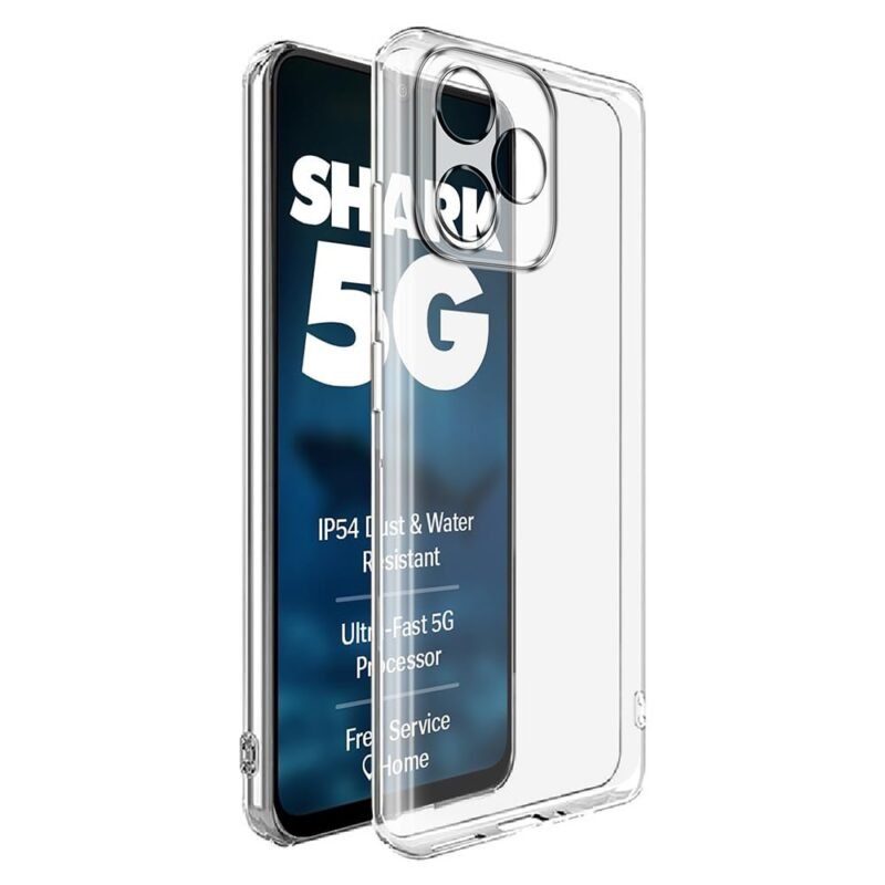 Amazon Brand-Solimo Mobile Cover for Lava Shark 5G (Soft & Shockproof Back Case with inbuilt Cushioned Edges), Clear