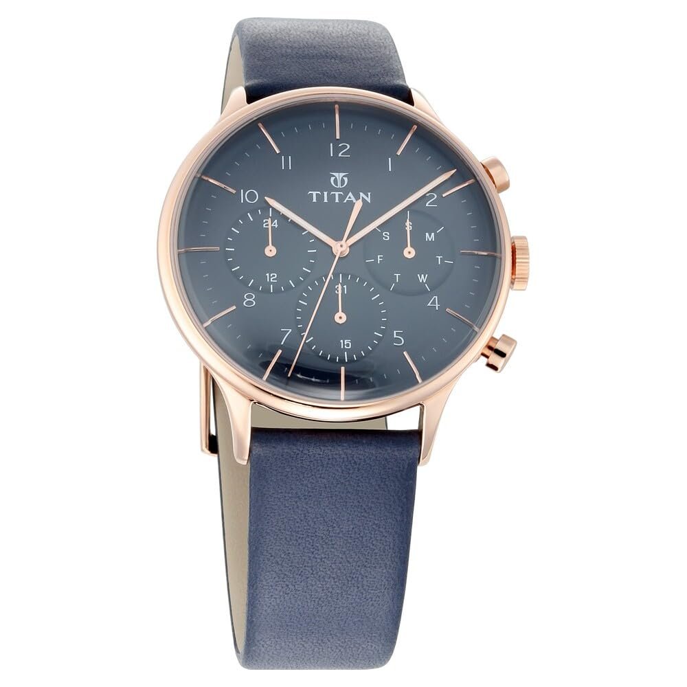 Titan Light Leathers Analog Blue Dial Men's Watch-NM90102WL02 / NL90102WL02/NP90102WL02