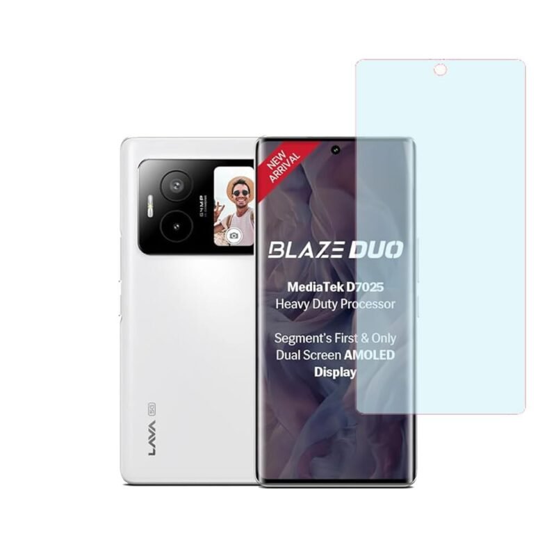 Matt Unbreakable Scratch Gaurd Hydrogel Membrane for Lava Blaze DUO 5G With Coverage and Easy Installation (Front Matt)