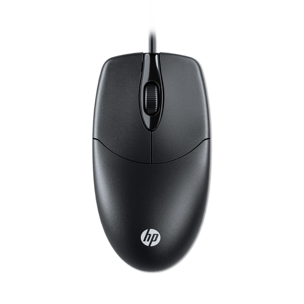 HP M050 3 Button Wired USB Mouse, 1000 DPI, Ergonomic Palm Grip Design, Matte Texture, Optical Engine, 3 Year Limited Warranty (Black)