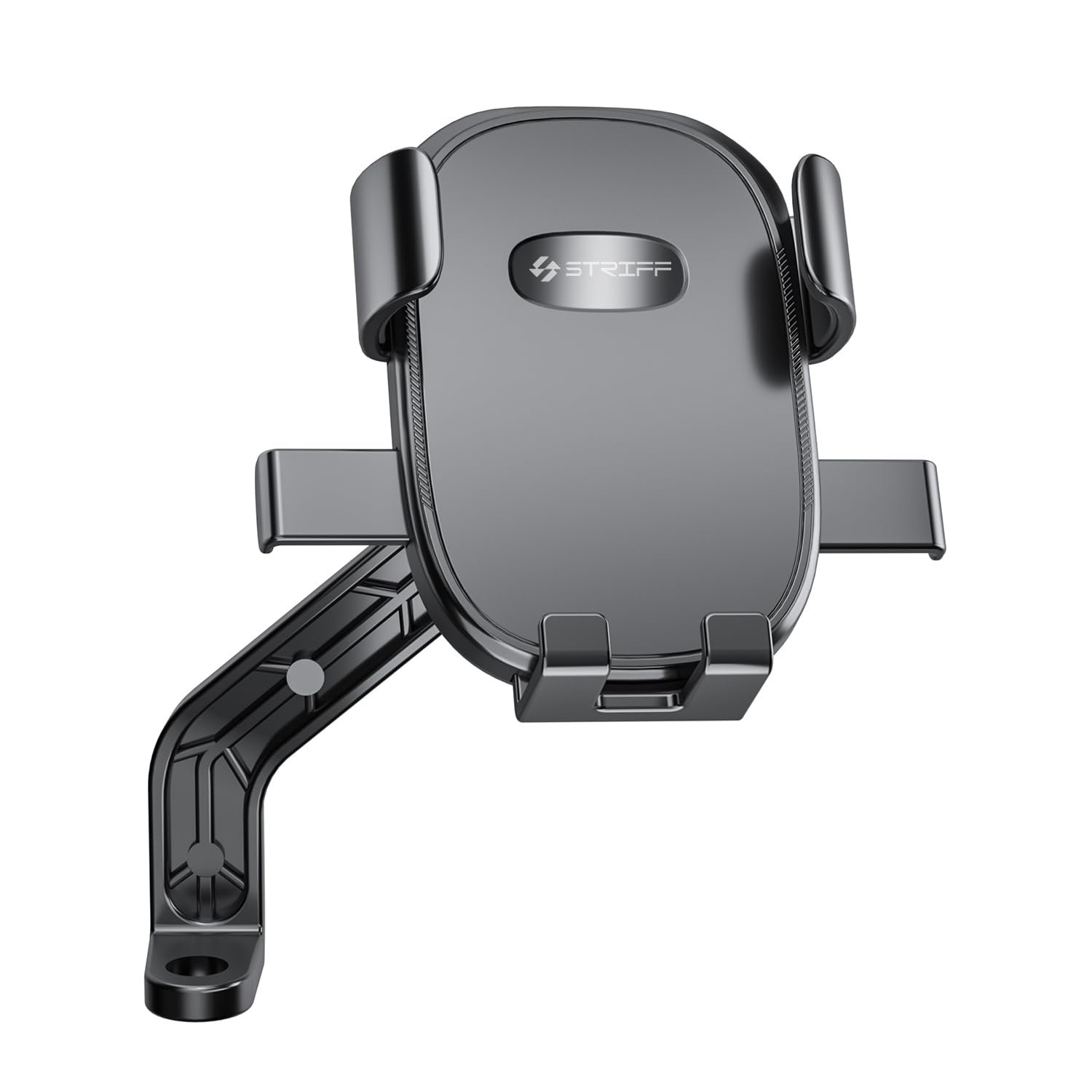 STRIFF Aeroride Mirror Mount Bike Mobile Phone Holder | 360° Rotatable Smartphone Stand for Bicycle & Motorcycle | Anti-Shake Secure Grip | for 4.7 to 6.8 Inch Devices | Mirror Handlebar Mount, Black
