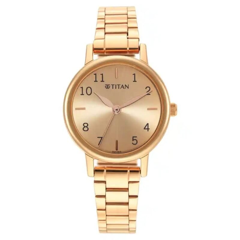 Titan Karishma Quartz Analog Rose Gold Dial Rose Gold Stainless Steel Strap Watch for Women - NT2678WM01