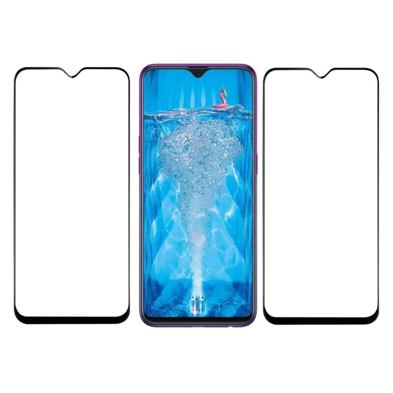 Tempered Glass (Black) Full Screen Coverage Compatible for Lava X2 edge to edge(Pack of 2)