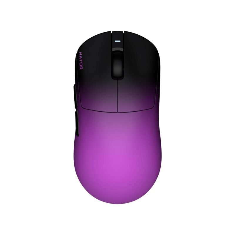HATOR Quasar 3 Ultima 8K Ultra Lightweight Wireless Gaming Mouse True 8K Hz Polling Rate, 100-Million Optical Switches, 30K DPI Sensor, PixArt PAW3950, 2.4GHz, Bluetooth, 52g - Black-Violet Gradient