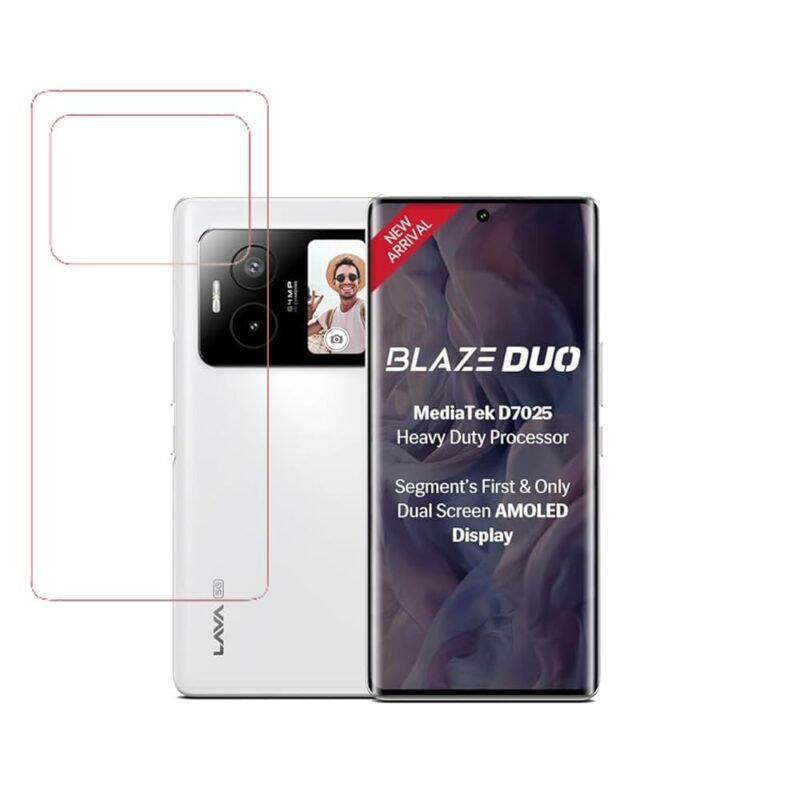 Transparent Unbreakable Scratch Gaurd Hydrogel Membrane for Lava Blaze DUO 5G With Coverage and Easy Installation (Back Clear)