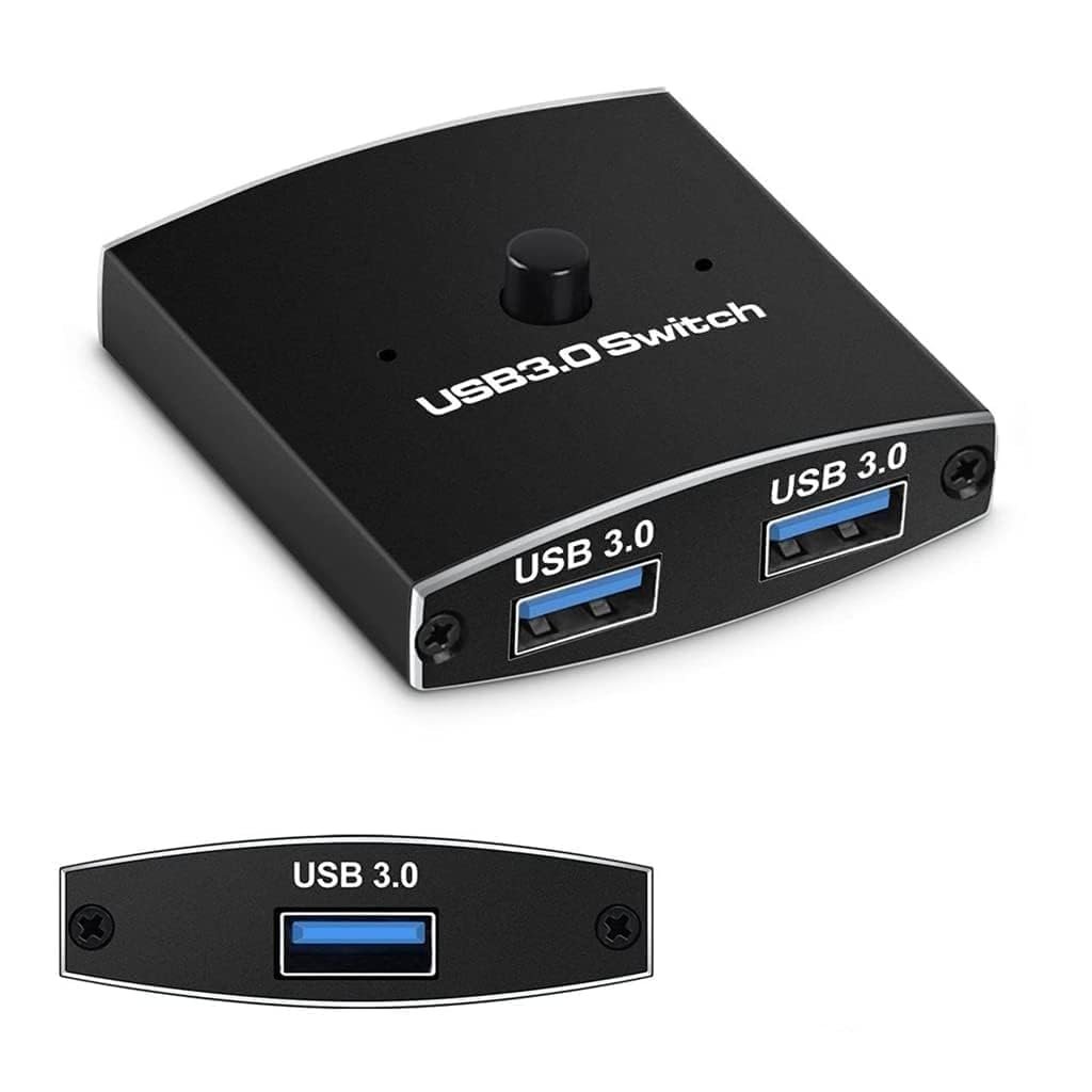 USB 3.0 Switch 2 Port, KVM Switch, Bi-Directional USB Switcher, USB Switcher Box Hub for 2 Computers Share Keyboard Mouse Scanner Printer (2 IN 1 OUT / 1 IN 2 OUT)