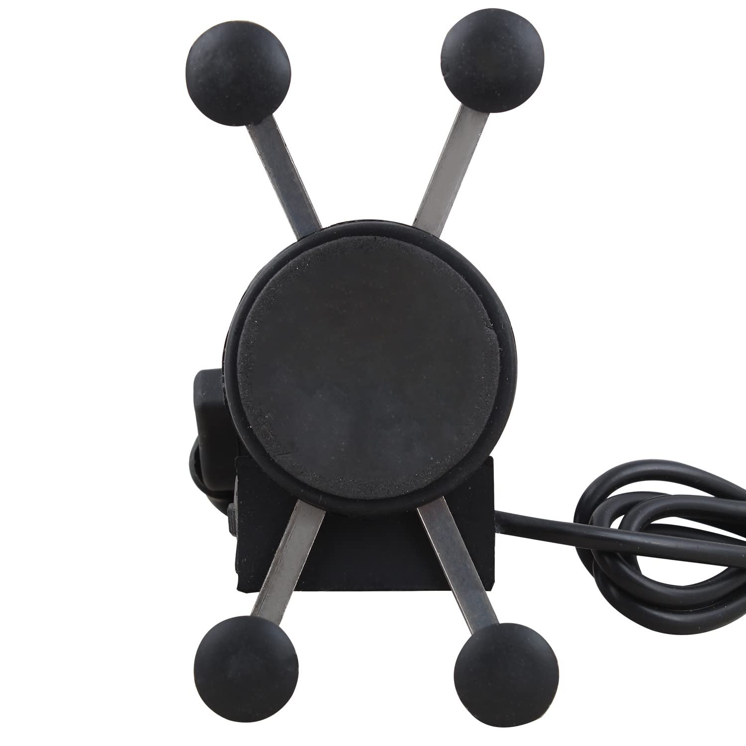 AllExtreme EXHSMH1 Universal X-Grip Spider Mobile Holder Adjustable Cell Phone Holder Stand with 360 Degree Rotations and USB Charging Port for Bike Rear View Mirror Cradle (Black)