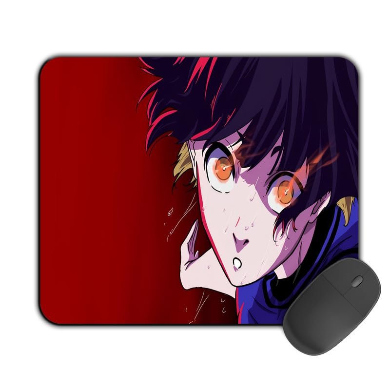 Printed Design Mouse Pad Bachira 2 (200MM X 240 X 3MM) Enhance Gaming and Work Performance Comfortable and Precise Non-Slip Water Proof Blue Lock Mouse Pad.
