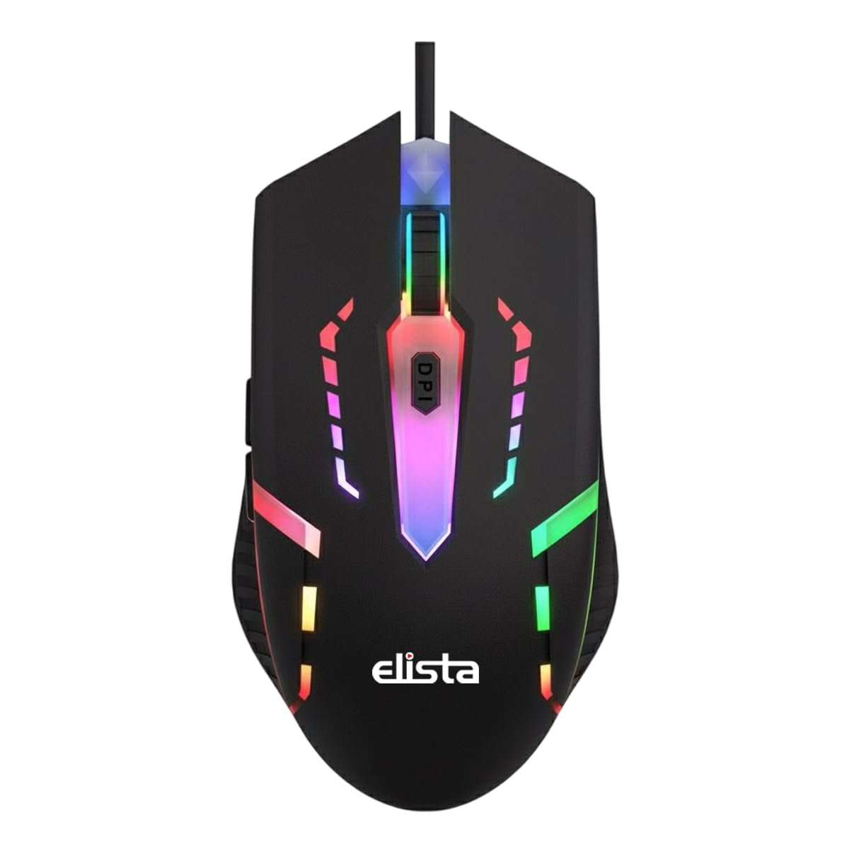 Elista RGB Wired Mouse for Laptop & PC | 3 DPI Levels (800/1000/1200) | USB Plug & Play | LED Light Mouse | Ergonomic Design | Budget Gaming Mouse