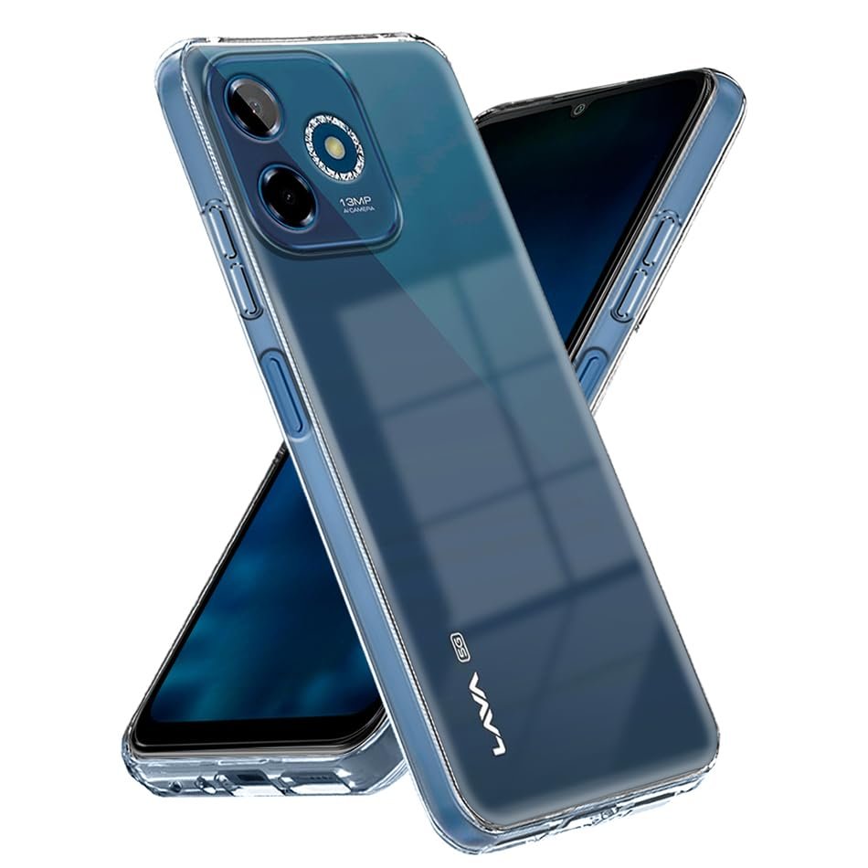 Fashionury Crystal Clear Cover for Lava Shark 5G | Yellowing Resistance | Transparent TPU Silicone | Raised Camera Lips | Slim Transparent Cover