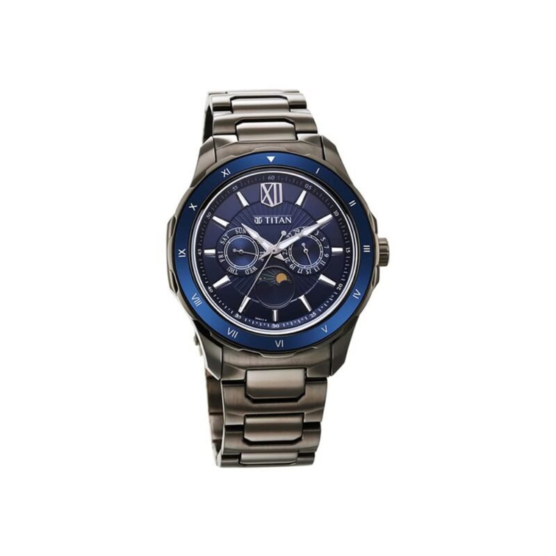 Titan Regalia Premium Blue Dial Stainless Steel Strap Watch for Men-NS1688KM07
