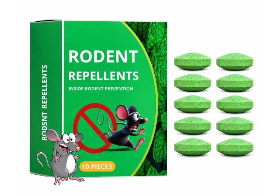 DR Group Rat Repellent for Car Home Pack of 1 (10 Tablet) Rodent & Mouse Repellent Peppermint Oil to Protect Wires in Car, Bike & Truck Engine No Kill Only Repels Home Indoor-Rat Controller Pills