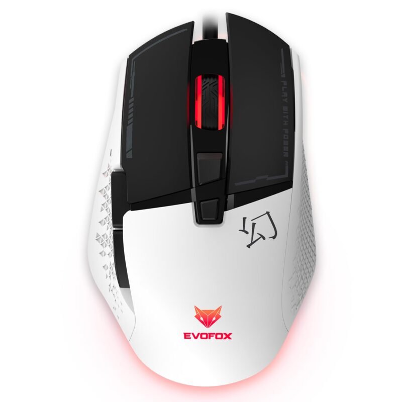 EvoFox Phantom 2 Programmable Gaming Mouse, 8 Programmable Buttons | High Performance 1000Hz Polling Rate | Ultra-Responsive 7000 FPS | 12800 DPI | RGB Lights with Music sync Mode,Windows Software