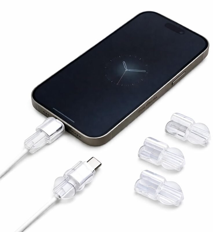 Garbify Charging Cable Protector Silicone Transparent Charger Cable Savers for Cord Micro USB Cable Protector, Mouse Saver, Suit for Cell Phones, Computers for Home, Office (8 Pcs)