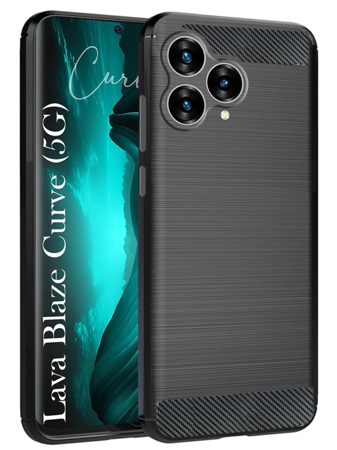 DD SON Back Cover for Lava Blaze Curve 5G | Hybrid Protection Shockproof | Anti-Slip Grip | Rubber TPU Stylish Back Case for Lava Blaze Curve 5G (Black)