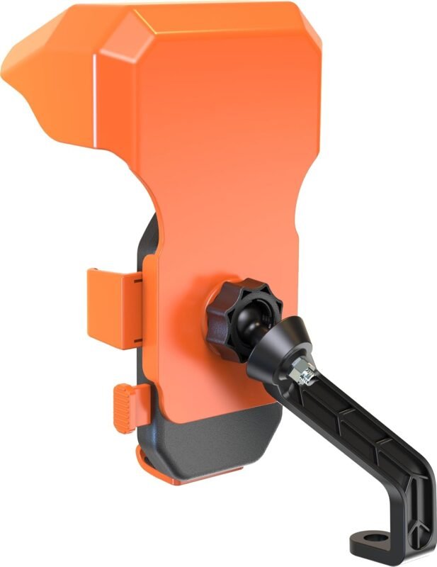 AJM Universal Mobile Holder with Sun Shade | 360° Rotatable Phone Mount | Strong Handlebar Grip | Anti-Slip Mobile Stand for Activa,Scooters & Bicycles | Fits 4.7-7.0 Inch Smartphones