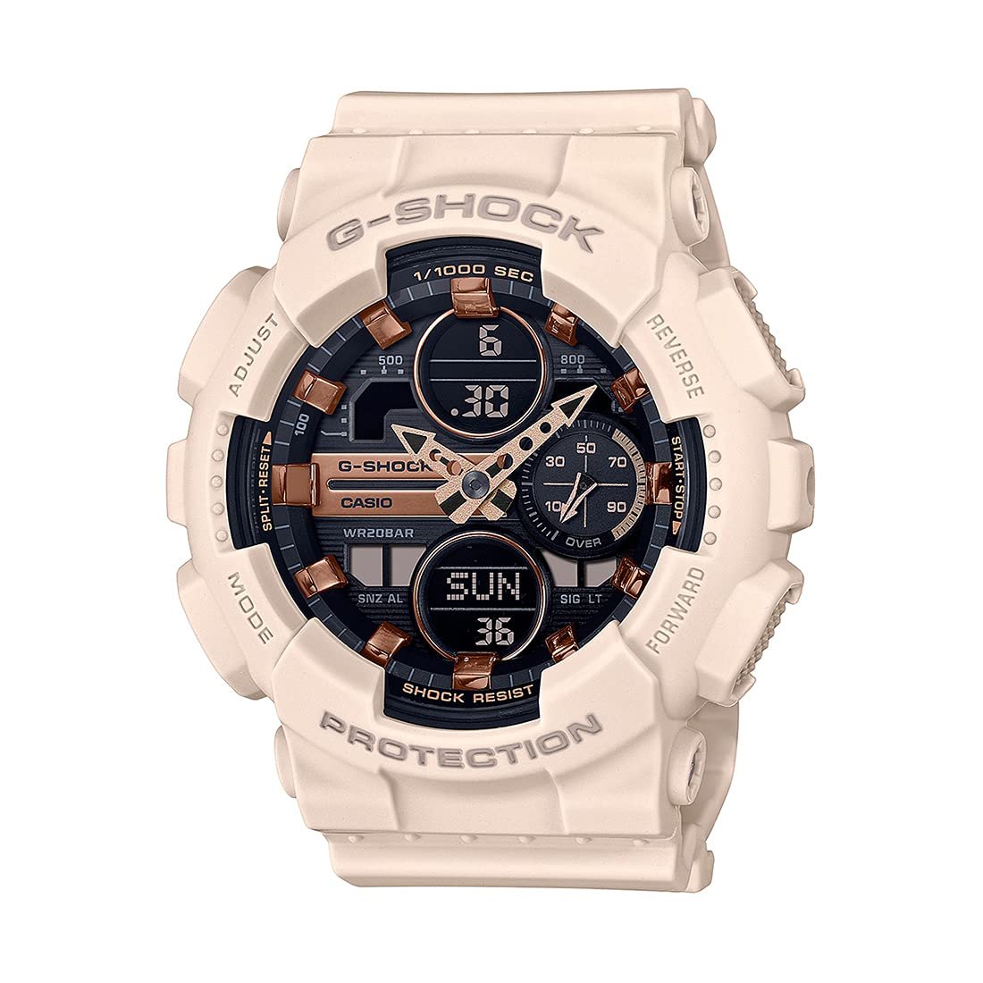 Casio G-Shock GMA-S140M-4ADR Black Analog-Digital Dial Pink Resin Strap Women's Watch Shock and 200M Water Resistant G1061