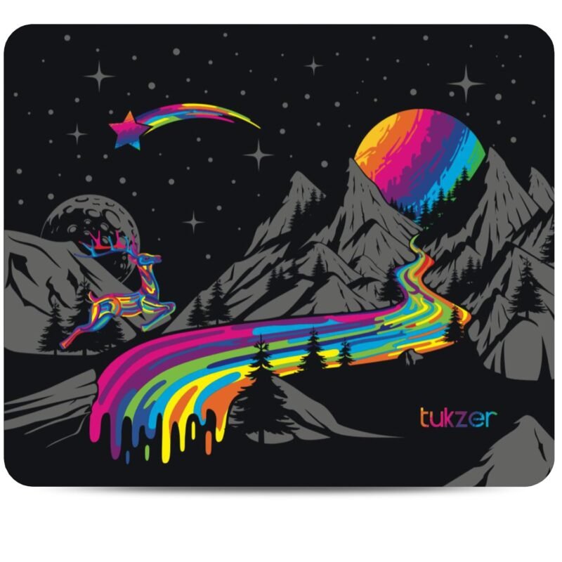 Tukzer Mouse pad with Non-Slip Rubber Base Desk Mat, Smooth Cloth Surface, Smooth Mouse Control, Speed and Precision Operation for Laser and Optical Mouse/Mice, Laptop, PC (238 X 200 mm-Vivid)