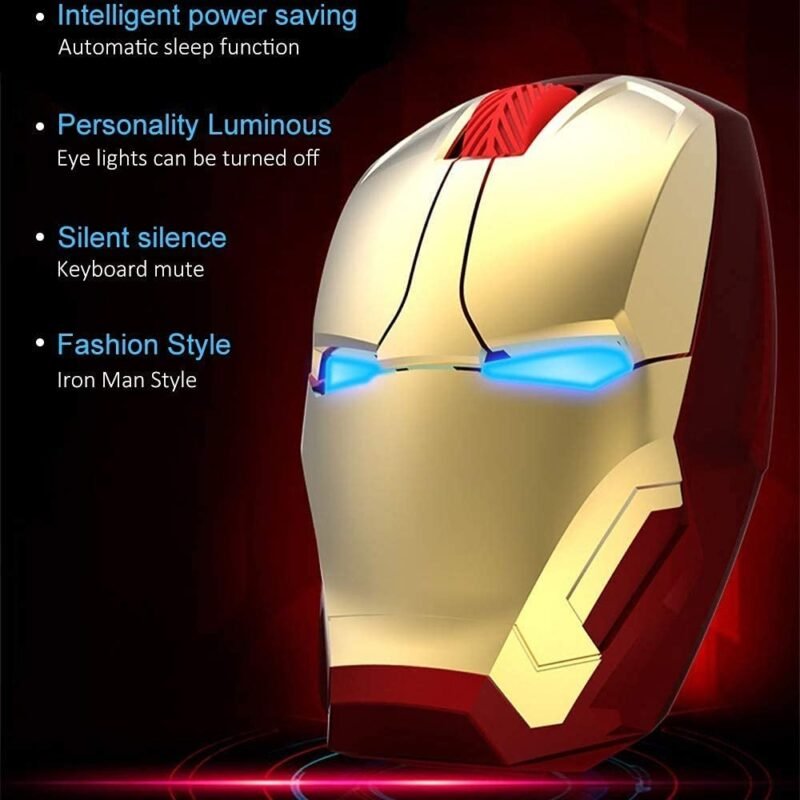 HIVAGI Wireless Mouse 2.4G Full Size Wireless Optical Mice with Nano USB Receiver, 3 Adjustable DPI Levels, 6 Buttons for Notebook, PC, Laptop, Computer, MacBook (Gold)
