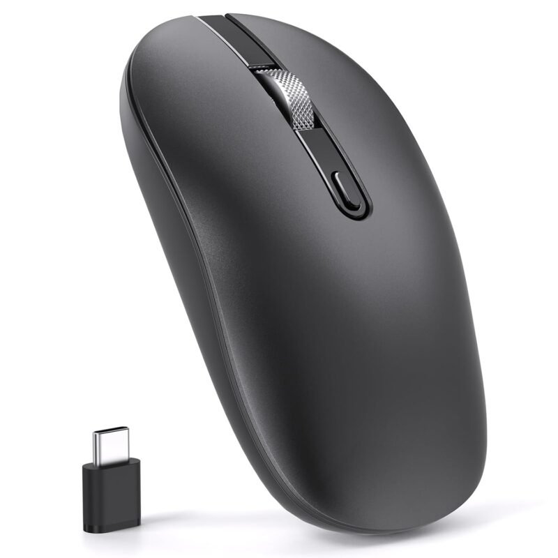 cimetech Type C Wireless Mouse, Mouse for MacBook with 3 Adjustable DPI, Compatible with Laptop/PC/Computer - Black