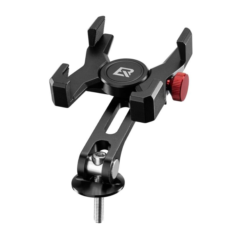 ROCKBROS Bike Phone Holder, Aluminum Handlebar Mounted Cell Phone Mount For 4.7-7.1 Inch Smartphones, Headset Cap Mount With Anti-Slip Cushion Pads And Reserved Charging Port