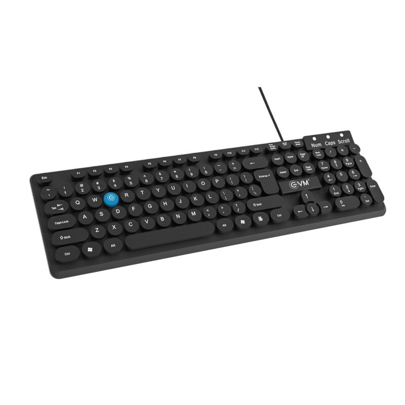 EVM Wired Keyboard USB | 104 Keys Computer Keyboard for Laptop PC | Spill Resistant | Smooth Typing | Ergonomic Design | Plug & Play | 1 Year Warranty(EVM-WDK-315)