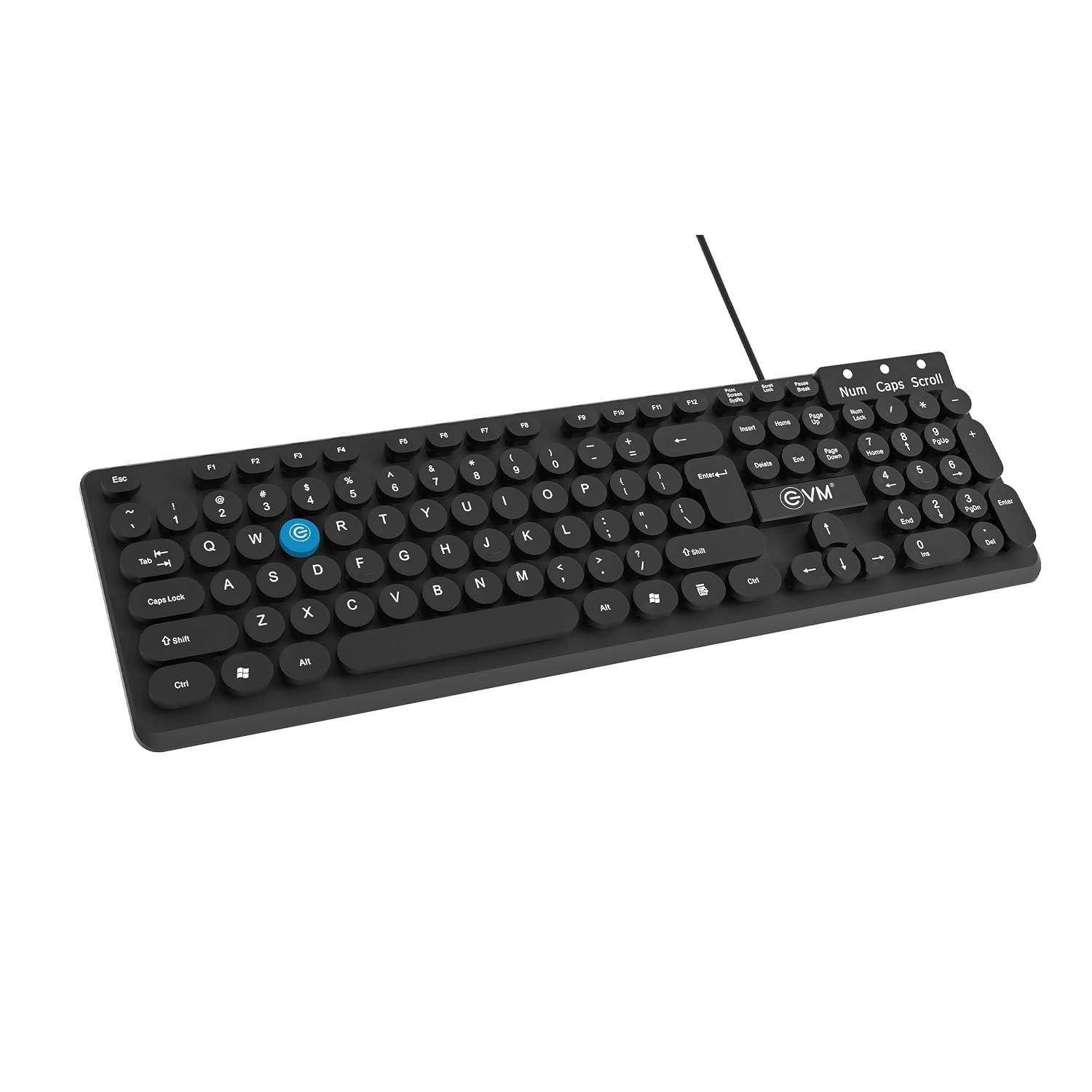 EVM Wired Keyboard USB | 104 Keys Computer Keyboard for Laptop PC | Spill Resistant | Smooth Typing | Ergonomic Design | Plug & Play | 1 Year Warranty(EVM-WDK-315)