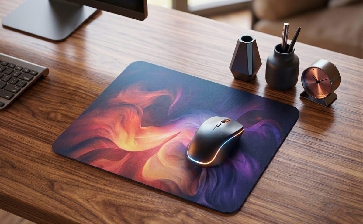 Mouse Pad Size (7.5x9 inc) with Anti-Slip Rubber Base & Ultra-Smooth Surface | Water Proof, Spill-Resistant Print Design, Computer Mouse Mat for Laptop, Desktop & Office (Multicolor)