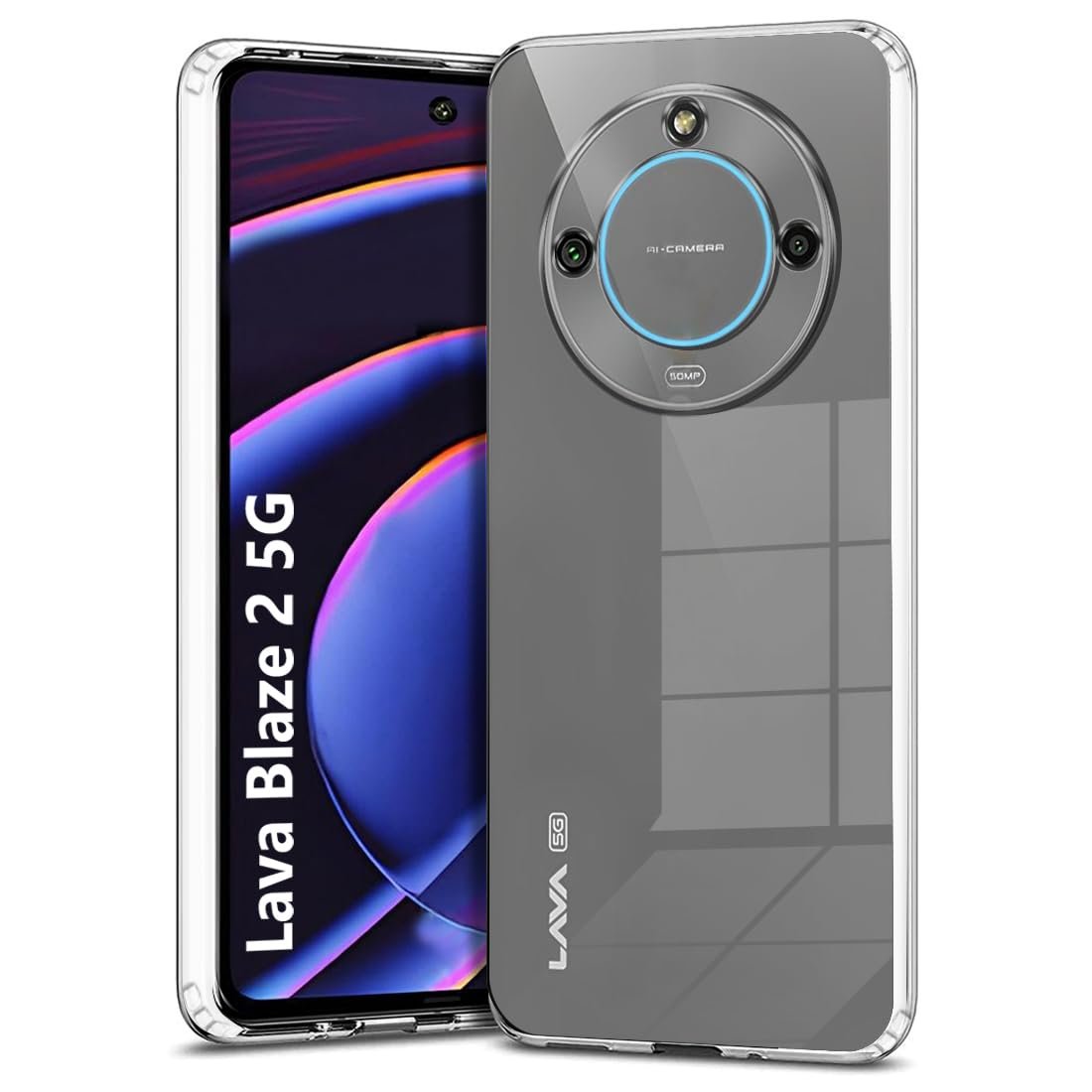 Shockproof Back Cover Case for Lava Blaze 2 5G | Raised Bumps for Camera & Screen Protection | Ultra Clear Soft Silicone Back Cover Case for Lava Blaze 2 5G