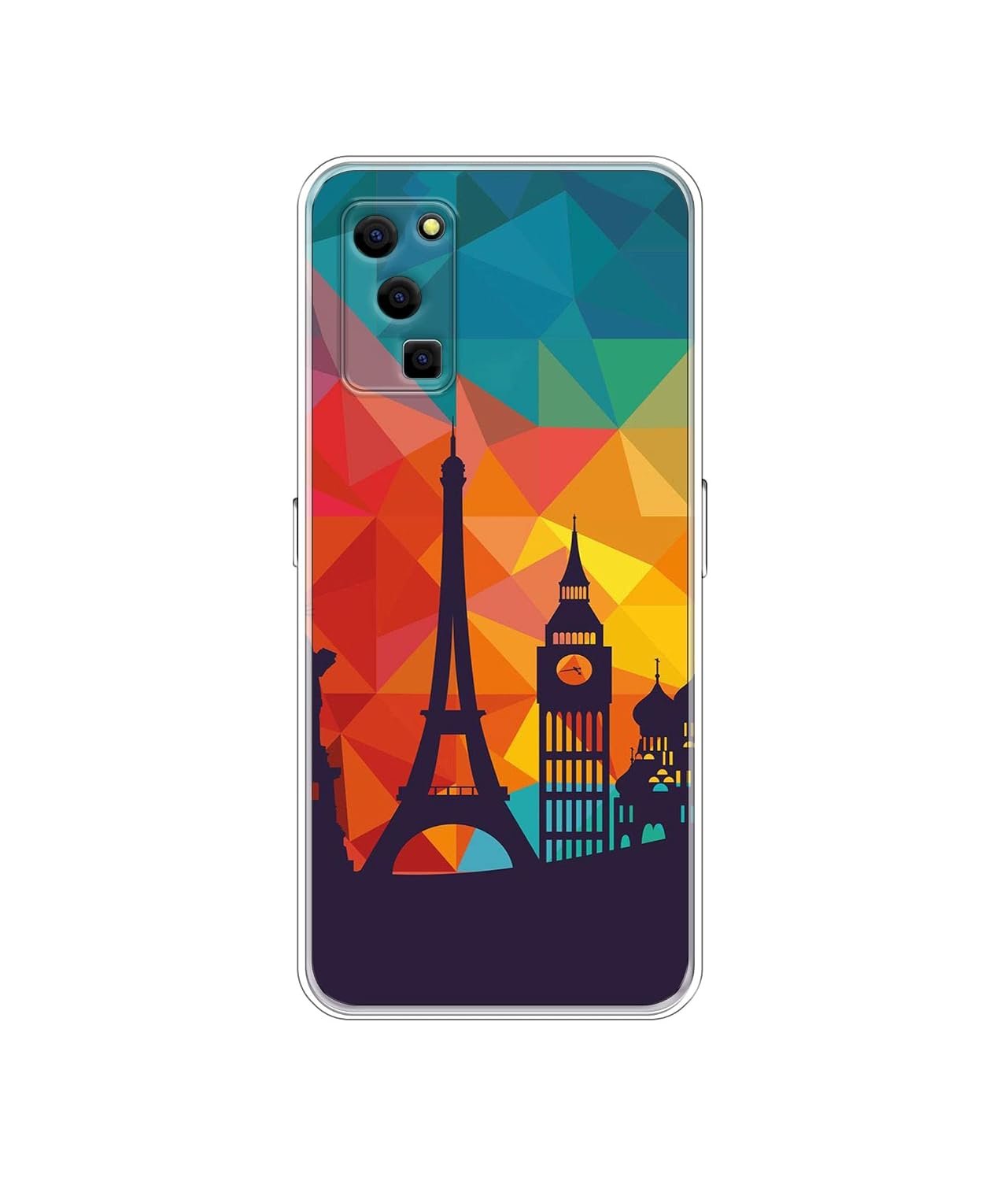 Designer Colored Paris UV Printed Soft Silicone Mobile Back Case Cover Compatible for Lava Blaze 5G