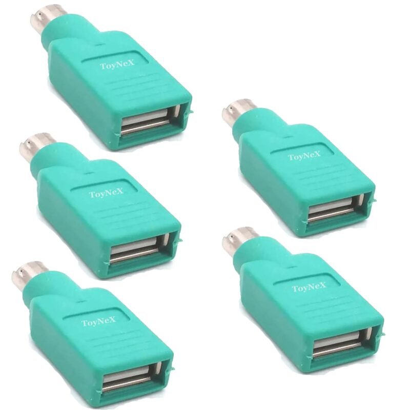 PS/2 to USB Female,PS/2 Male Converter Changer Adapter for Keyboard Mouse. (Notice: Can't Match All Motherboard) Green. (Pack of 5)