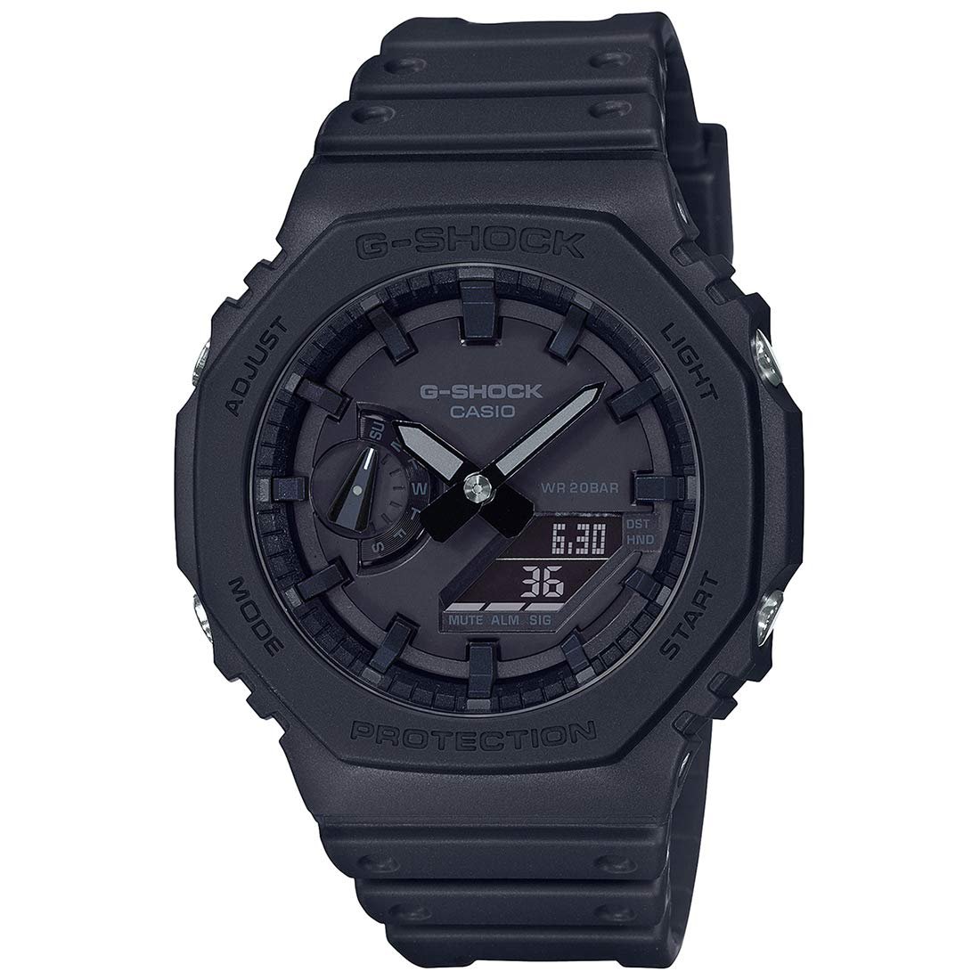 Casio G-Shock GA-2100-1A1DR Black Analog-Digital Dial Black Resin Strap Men's Watch Shock and 200M Water Resistant G987