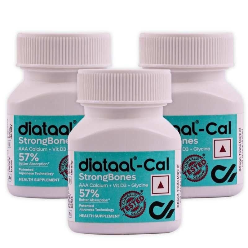 Diataal Calcium supplement for Men & Women | 57% Better Absorption | AAA Cal 500mg + D3 (400 IU) |Calci and Vitamin D3 Tablets | Strong bones & Joint Health|90 Tablets
