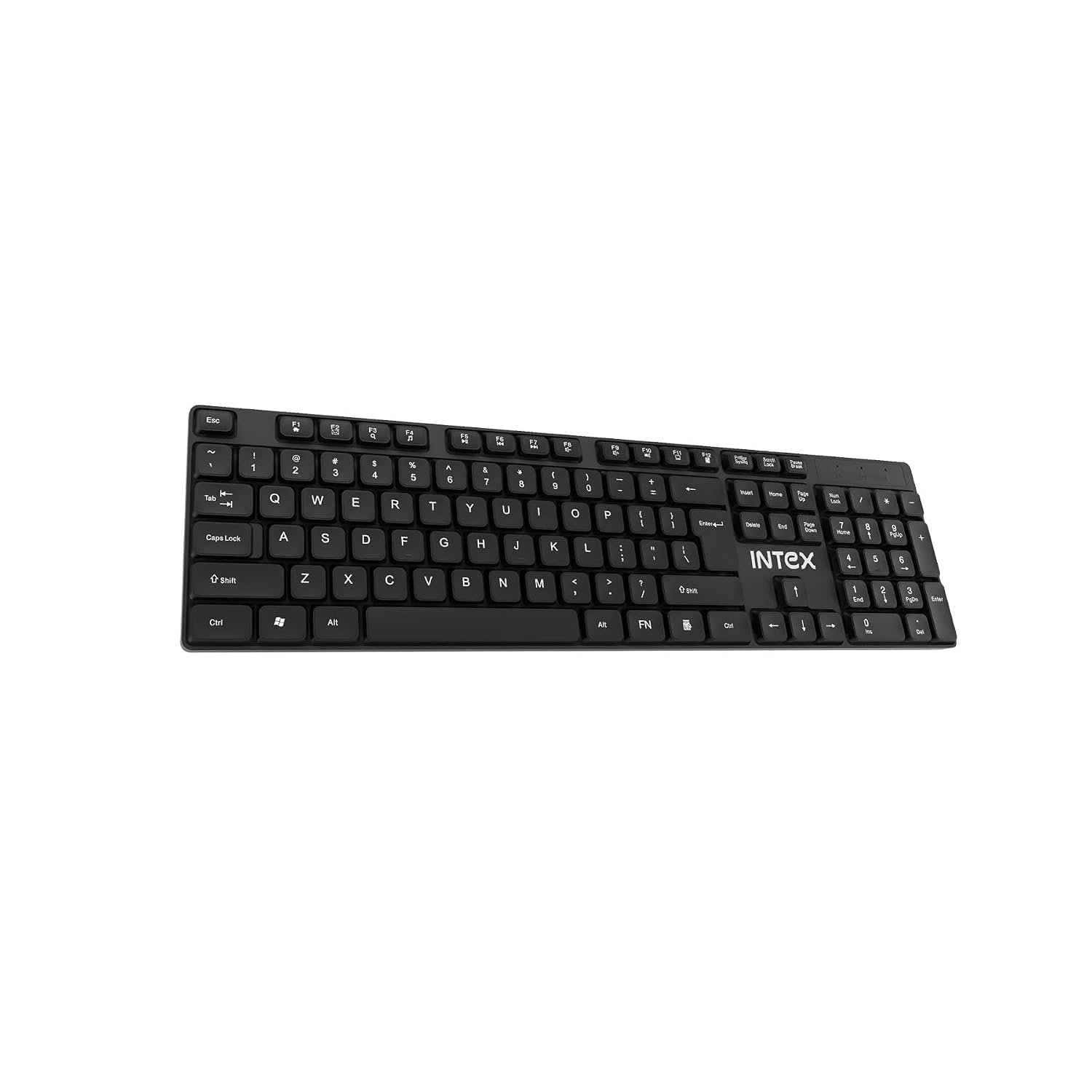 Intex Rise Wired Keyboard (Corona S IT-KB333) | USB Plug & Play | 104 Premium Keys | 5 Million Keystroke Lifespan | Anti-Splash Design | Adjustable Height | 1.2 Meter Cable Length | Black