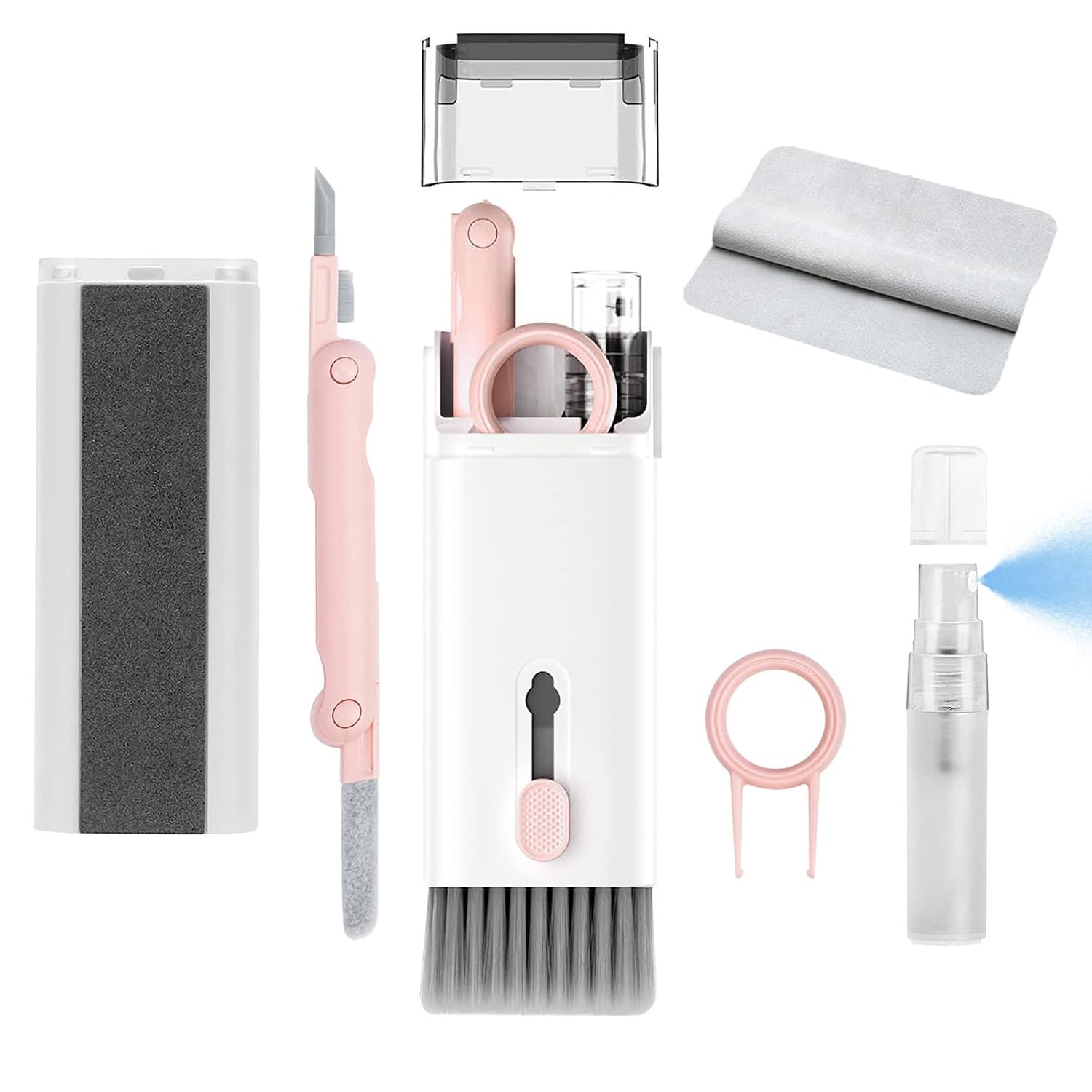 Upgrade 7 In 1 Electronic Cleaner Kit For Airpods, Keyboard, Earbuds, Phone, Laptop, PC Monitor, Camera, Watch (Give Away A Flannel Cloth)