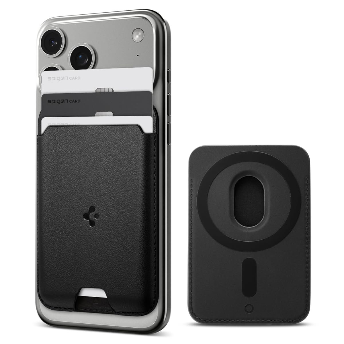 Spigen Valentinus MagFit MagSafe 3-Card Wallet - Black