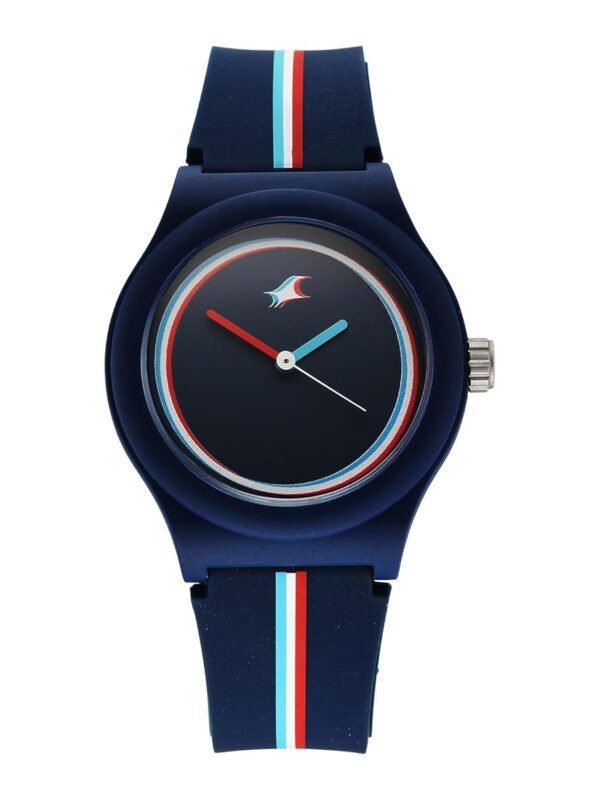 Fastrack Tees Zine with Blue Dial Blue Silicon Strap Watch for Unisex - 38037PP25W